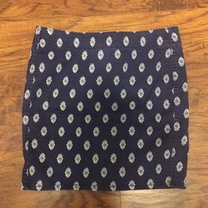 Navy and white mini skirt